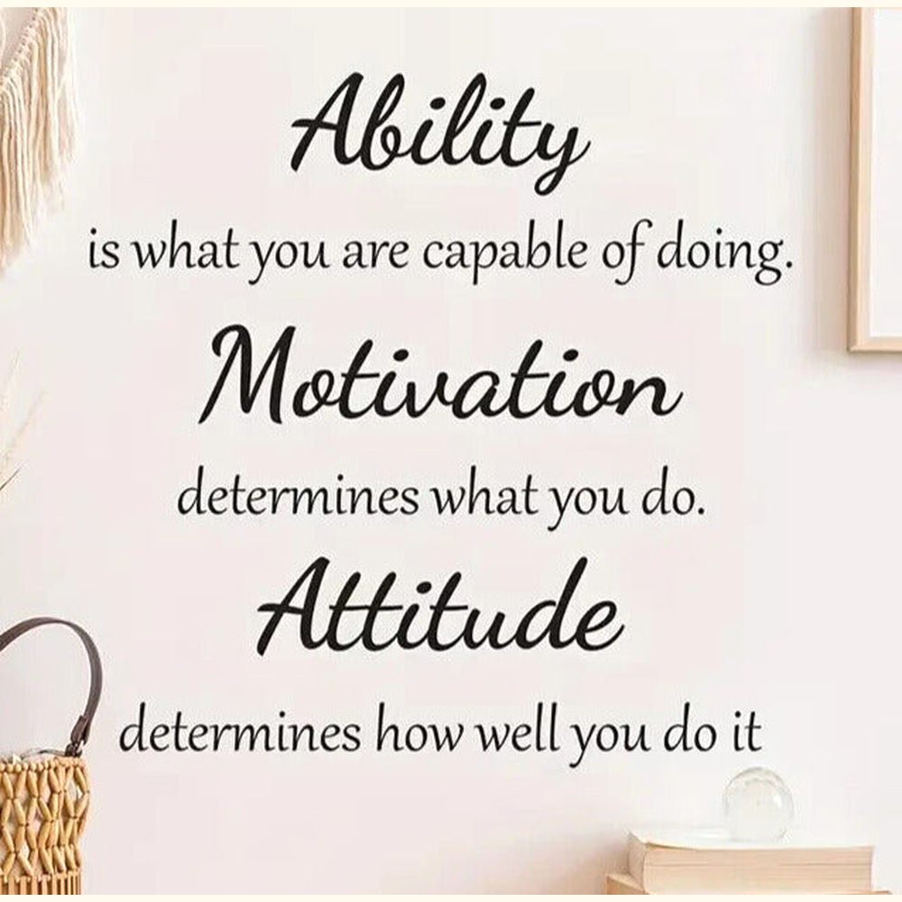 Ability, Motivation, And Attitude Inspirational Wall Decal 22.4" x 22.4" NEW! Home & Garden:Home Décor:Decals, Stickers & Vinyl Art Style Your Walls